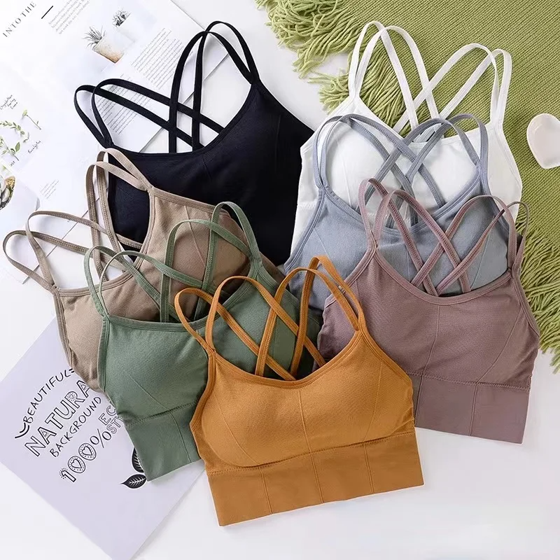 Cross-Strap Seamless Sports Bra