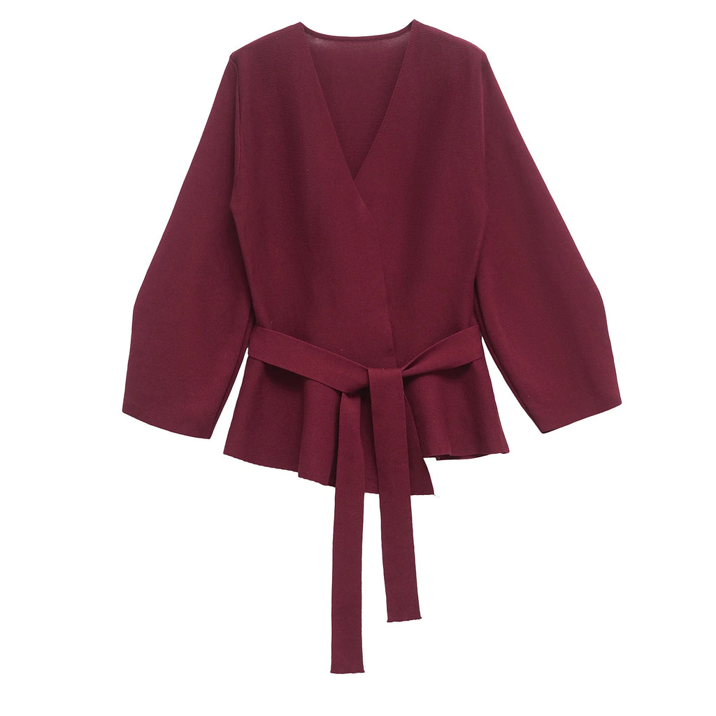 Emperio Millian Shoulder Pad Belt Knit Blazer